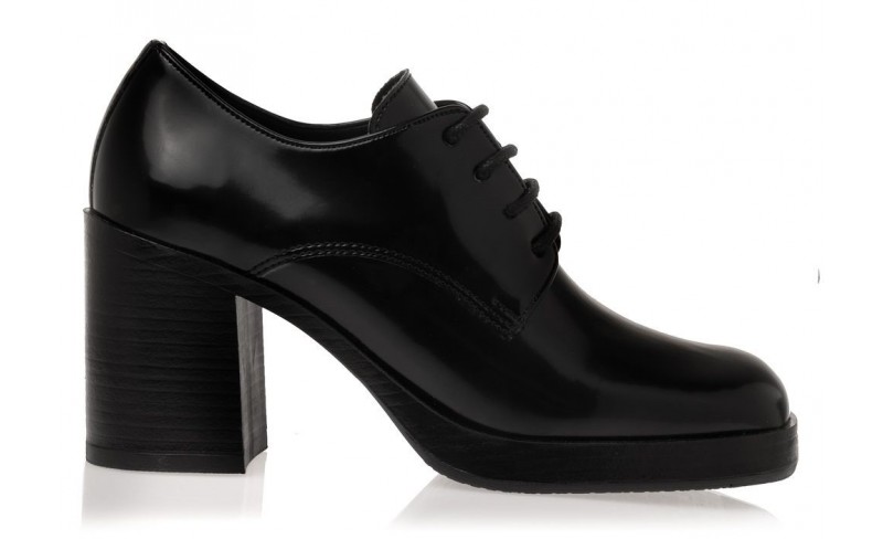 Sante μαύρο florentik oxford με χοντρό τακούνι 23-440 Γόβες